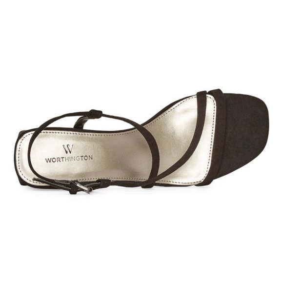 Worthington Women's Zabol Heeled Sandals Black Open Toe Dress Shoes - Picture 4 of 4